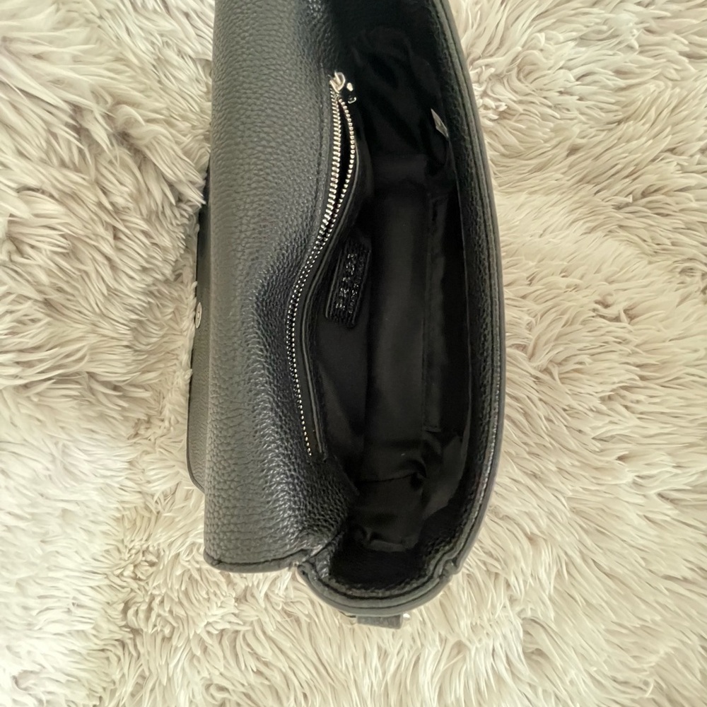 Fashion Black Pebbled Leather Crossbody Bag - Picture 6 of 12